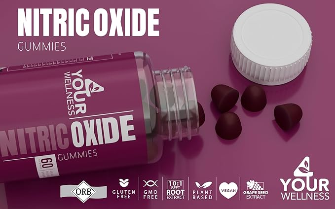 Nitric Oxide Gummies, Boosting Nitric Oxide Production and Blood Pressure, Made with Beet Root
