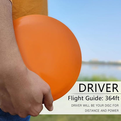 Disc Golf Set - Driver, Mid-Range and Putter Discs for Outdoor and Backyard, Comfortable Plastic, 6