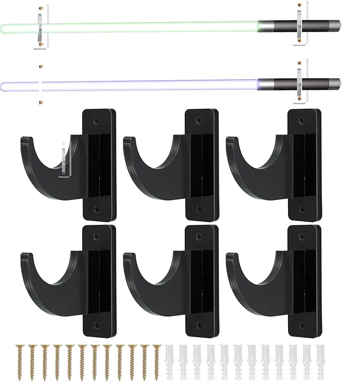 uxcell Sword Wall Mount Holder, 3 Set Acrylic Light Saber Display Hanger Wall-Mounted Sword Stand
