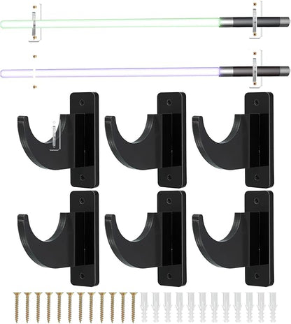 uxcell Sword Wall Mount Holder, 3 Set Acrylic Light Saber Display Hanger Wall-Mounted Sword Stand