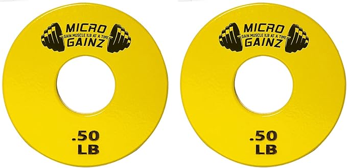 Micro Gainz Standard 1-Inch Center Hole Fractional 2 Pcs Color Weight Plates, Choose (.25LB-1LB)