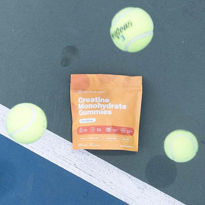 Creatine Gummies 5g Monohydrate + Taurine & B12 - Sugar-Free, Vegan, Gluten-Free - Citrus Mango