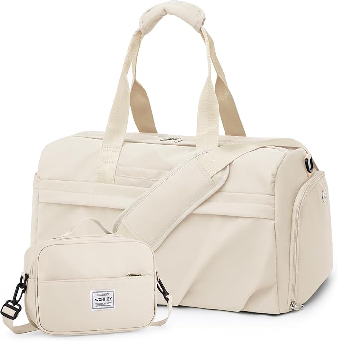 Gym Bag for Women Men, Sport Duffel Bag with Toiletry Bag & Shoe Compartment,Waterproof Travel