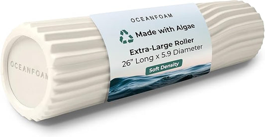 Oceanfoam Tsunami Roller (Natural) - Soft, Textured Foam Roller for Physical Therapy, Back Pain