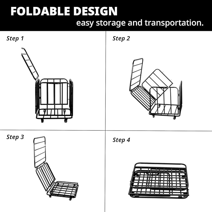 Sports Equipment Organizer Foldable Mental Sports Ball Storage Cart with Lid and Wheels Rolling