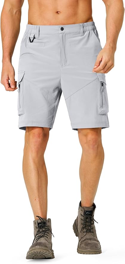 Men's Hiking Cargo Shorts Quick Dry Lightweight Travel Shorts with Multi Pockets for Fishing