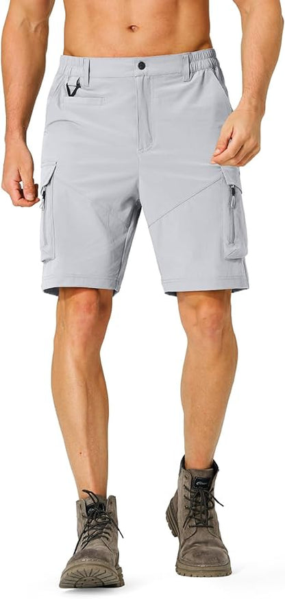 Men's Hiking Cargo Shorts Quick Dry Lightweight Travel Shorts with Multi Pockets for Fishing