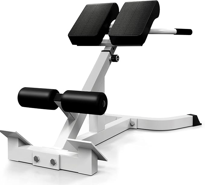 Roman Chair Back Extender - Angle & Height Dual Adjustable Hyperextension Bench for Home Gym