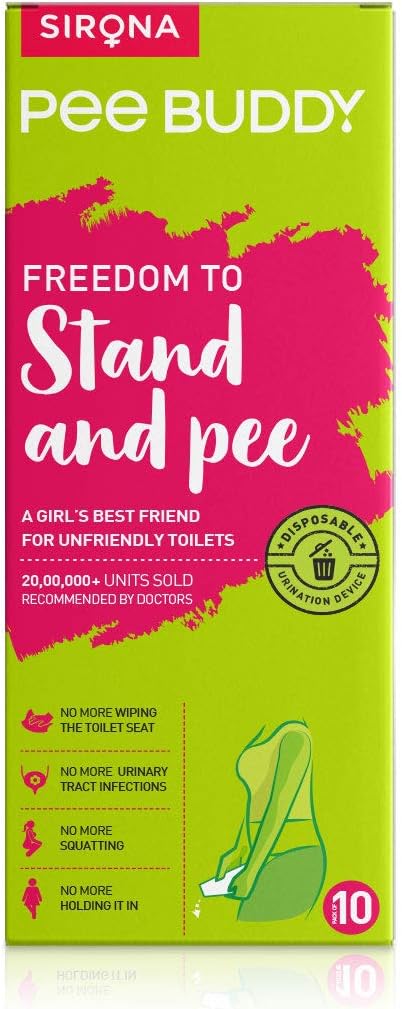 PeeBuddy 10 Funnels Female Urination Device | No Mess Disposable Urinal Funnel|Travel, Camping
