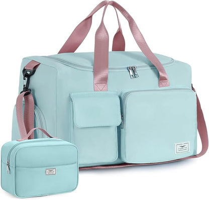 FIORETTO Women's Gym Duffle Bag with Shoes Compartment, 37L Capacity, Ideal for Travel, Gym