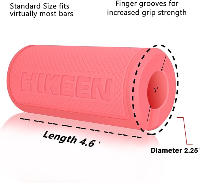 Hikeen Thick Bar Dumbbell Grips,Non Slip Hard Rubber Barbell Grips,Grips for Weight Lifting, Muscle