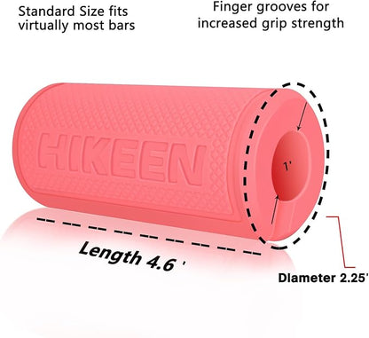 Hikeen Thick Bar Dumbbell Grips,Non Slip Hard Rubber Barbell Grips,Grips for Weight Lifting, Muscle