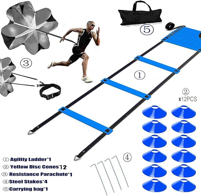 20ft Sports Agility Ladder, Agility Training Equipment for Football, Exercise, Tennis, Legs Workout