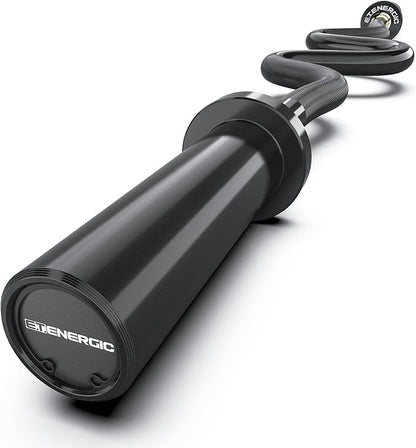 47" Olympic EZ Curl Bar 500-lbs Capacity Steel Barbell Suitable for 2" Weight Plates, 2-Inch Curl