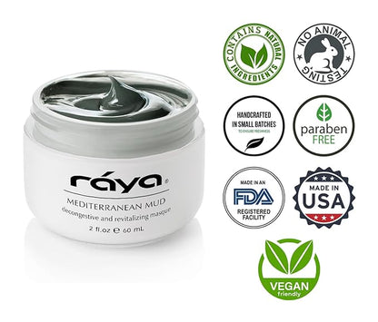 Raya Mediterranean Mud Masque (611) | Revitalizing Facial and Body Treatment Mask for Dull and
