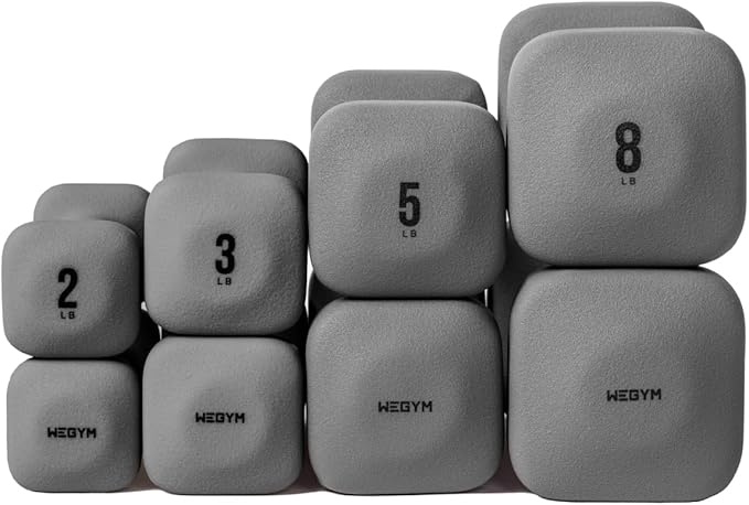 SafeGrip Dumbbells, Anti-Slip, Anti-Roll, Thick Handles, Free Weights, Square Dumbbells for Secure
