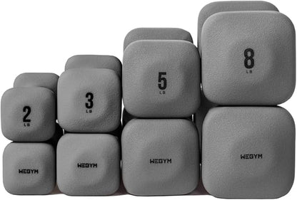 SafeGrip Dumbbells, Anti-Slip, Anti-Roll, Thick Handles, Free Weights, Square Dumbbells for Secure