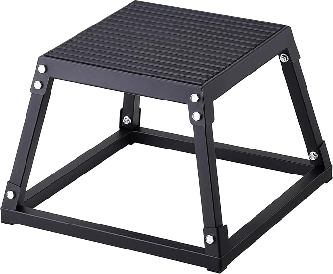 VEVOR Plyometric Jump Box, 18 Inch Plyo Box, Steel Plyometric Platform and Jumping Agility Box