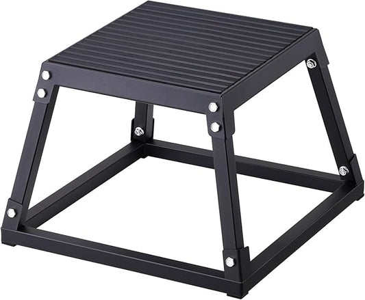 VEVOR Plyometric Jump Box, 18 Inch Plyo Box, Steel Plyometric Platform and Jumping Agility Box
