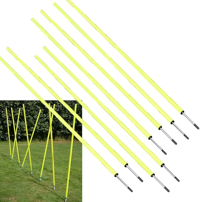 BlueDot Trading Soccer Agility Poles | Telescopic, Fixed & Collapsible Options (4, 6, 8 Piece Sets)