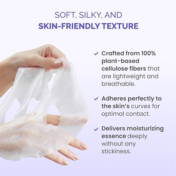 PLANTIFIQUE Facial Sheet Mask Collagen Boost 5 Pack ??Anti-Aging & Firming Face Mask Sheets with