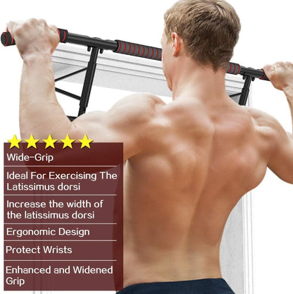 AmazeFan Pull Up Bar, Doorway Mount with Ergonomic Grip - Fitness Chin-Up Frame for Home Gym