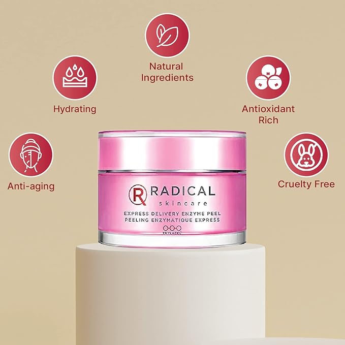 Radical Skincare Express Delivery Facial Enzyme Peel Mask Cleanser Exfoliator - Reveal Smooth