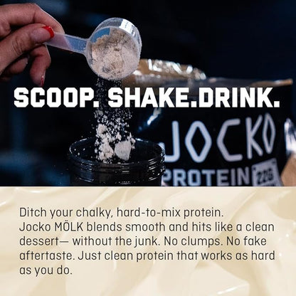 Jocko Fuel Mölk Whey Protein Powder 22g Protein - Low Sugar Monk Fruit Blend - Muscle Recovery &