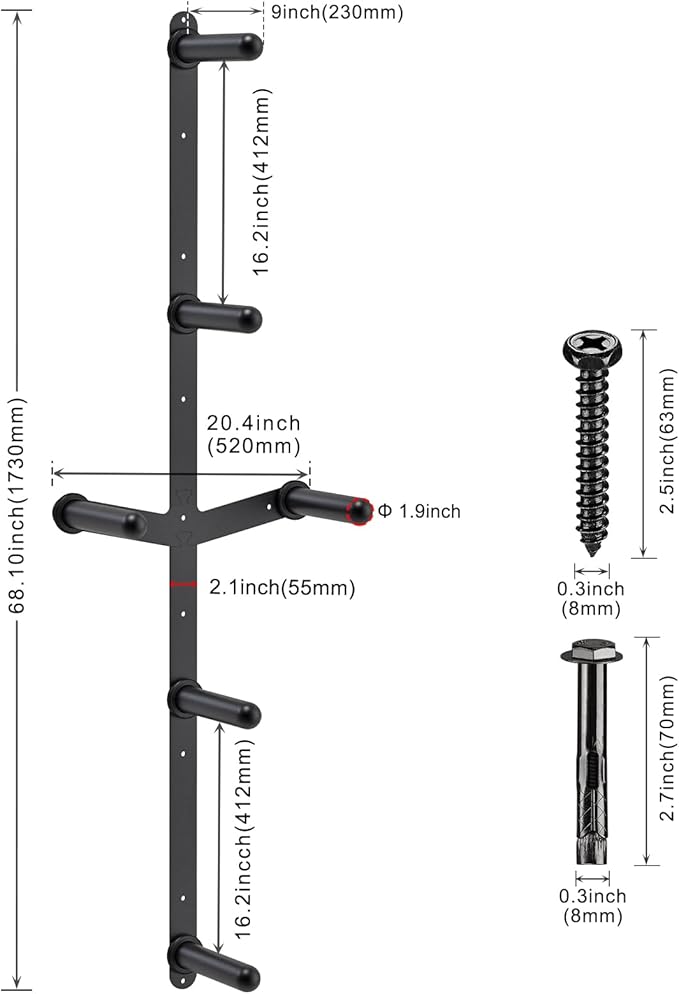 "Kipika Weight Plate Storage Rack - Wall Mounted Weight Plate Holder with Durable Steel