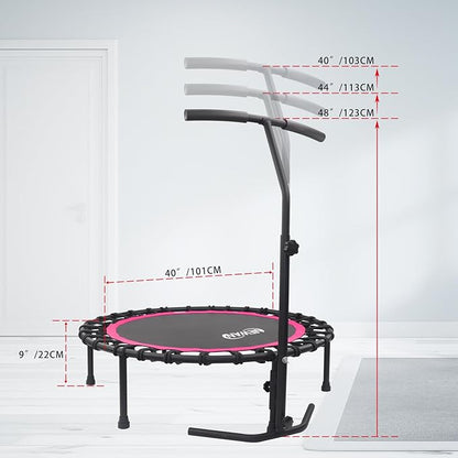 Newan 40"-48" Silent Mini Trampoline Fitness Trampoline Bungee Rebounder Jumping Cardio Trainer
