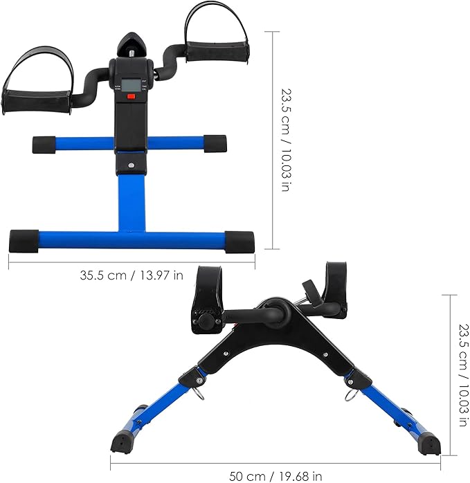 Folding Pedal Exerciser, Mini Under Desk Bike - Portable Foot Hand Cycle Peddler Machine Bicycle