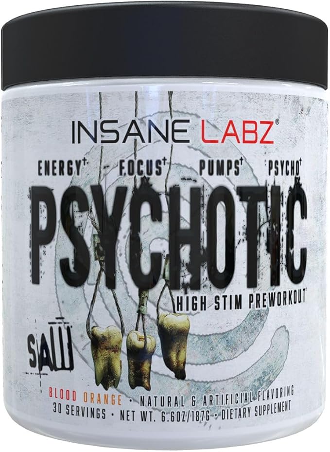 Insane Labz Psychotic Saw, High Stim Pre Workout Powder with OxyGold­??and AMPiberry®,Extreme