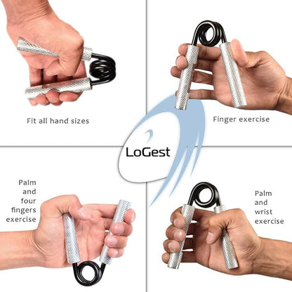 Logest Metal Hand Grip Strengthener 100LB-350LB No Slip Heavy-Duty Grip Strengthener with Gift Box