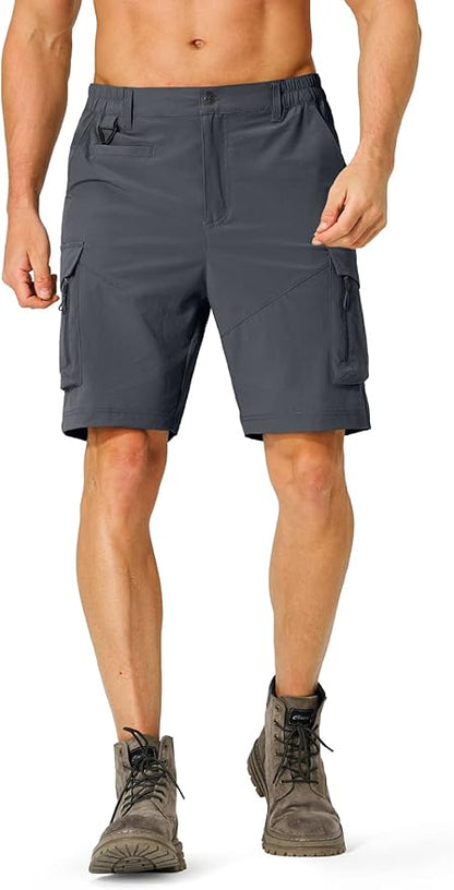 Men's Hiking Cargo Shorts Quick Dry Lightweight Travel Shorts with Multi Pockets for Fishing