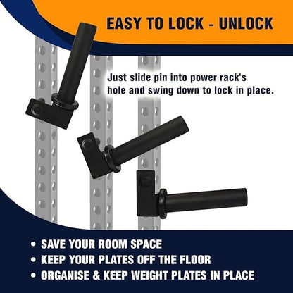 Yes4All Power Rack J-Hooks & Attachments ??Heavy Duty Barbell Holders Compatible with 2x2 & 3x3