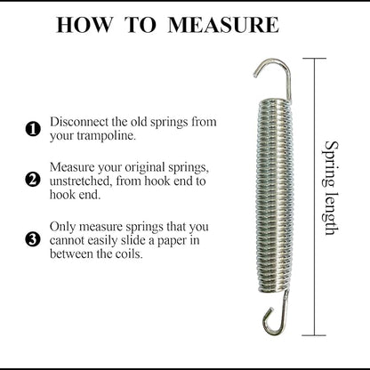 3.7'', 6.5'', 7'' Trampoline Springs,16pcs Heavy Duty Stainless Steel Replacement Trampoline