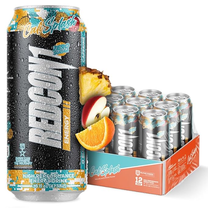 REDCON1 Energy High Performance Drink, Cali Splash - Zero Sugar Energy Drink with Alpha GPC