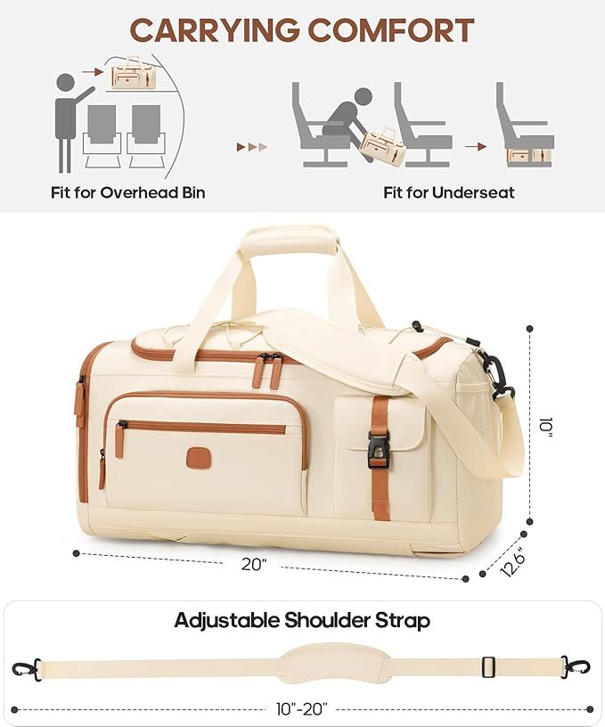 Gym Bag for Men and Women with Shoe & Laptop Compartment, 3-in-1 Sports Travel Duffel Bag