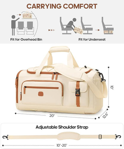 Gym Bag for Men and Women with Shoe & Laptop Compartment, 3-in-1 Sports Travel Duffel Bag