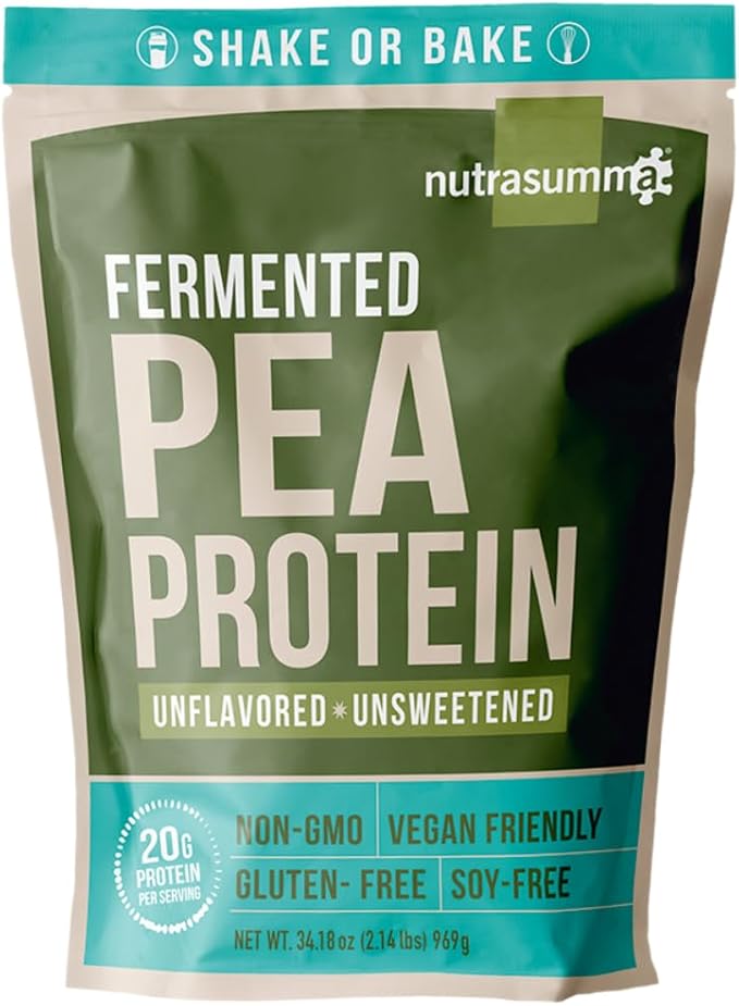 Pea Protein Powder, Unflavored and Unsweetened Sugar Free Vegan, 100% Plant Based, Non GMO, Gluten