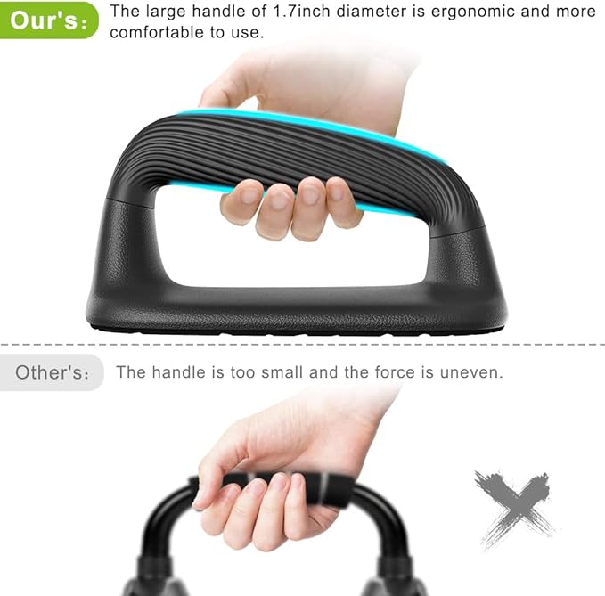 Kipika Push Up Bars, Pushup Stands, Anti-Slip Soft Plastic Push Up Handles, Bottom Anti-Slip Pad