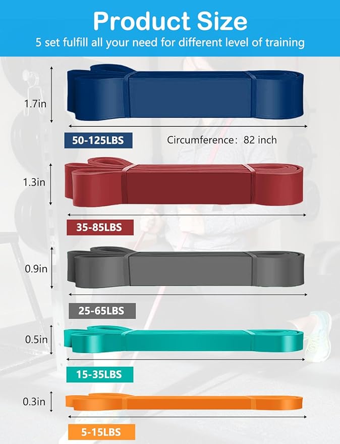 Pull Up Bands, Resistance Bands, Pull Up Assistance Bands Set for Men & Women, Exercise Workout