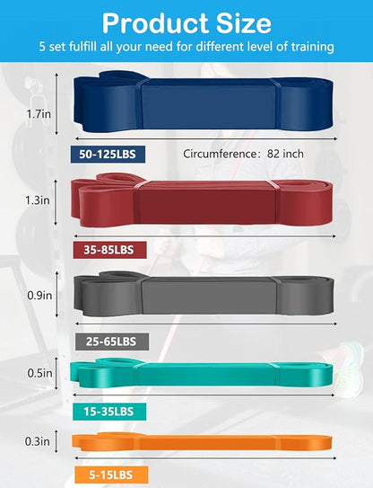 Pull Up Bands, Resistance Bands, Pull Up Assistance Bands Set for Men & Women, Exercise Workout