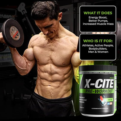 X-CITE Pre-Workout by ATHLEAN-X - Enhanced Formula with Beta-Alanine, Creatine & Caffeine for