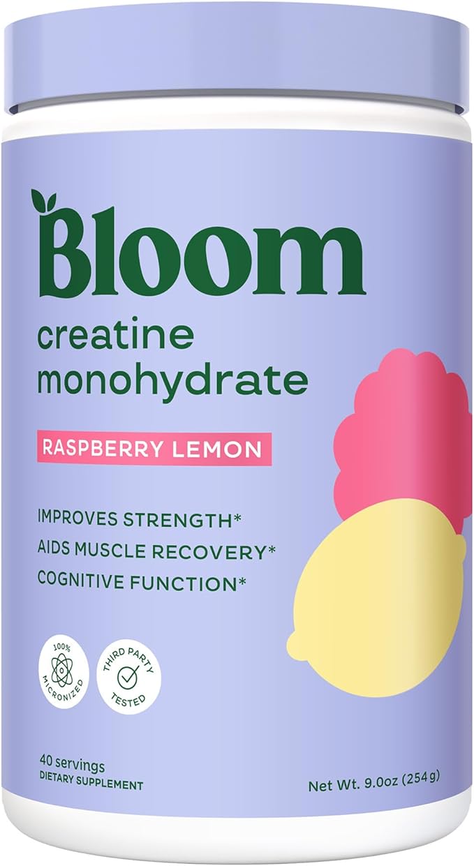 Bloom Nutrition Creatine Monohydrate Powder, 5g Micronized Creatine per Serving, Supports Muscle