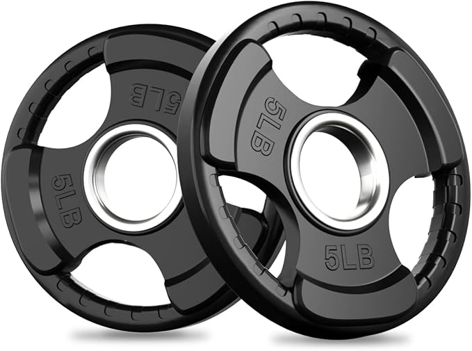RitFit Olympic Rubber Grip Plates for Barbell, 2-Inch Weight Plates for Weightlifting and Strength
