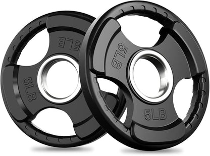 RitFit Olympic Rubber Grip Plates for Barbell, 2-Inch Weight Plates for Weightlifting and Strength