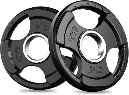 RitFit Olympic Rubber Grip Plates for Barbell, 2-Inch Weight Plates for Weightlifting and Strength
