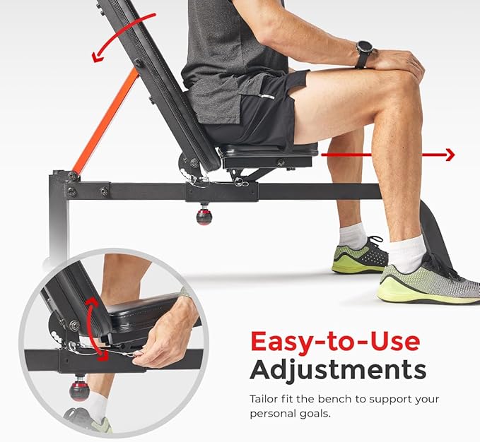 Sunny Health & Fitness Multifunctional Strength Training Home Gym – Complete Workout Equipment with