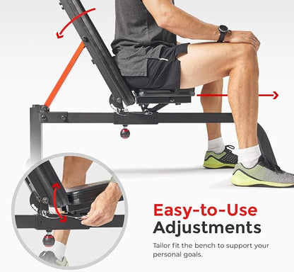 Sunny Health & Fitness Multifunctional Strength Training Home Gym – Complete Workout Equipment with